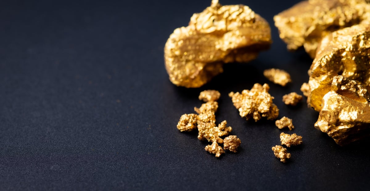 Natural gold nuggets from Ghana deposits